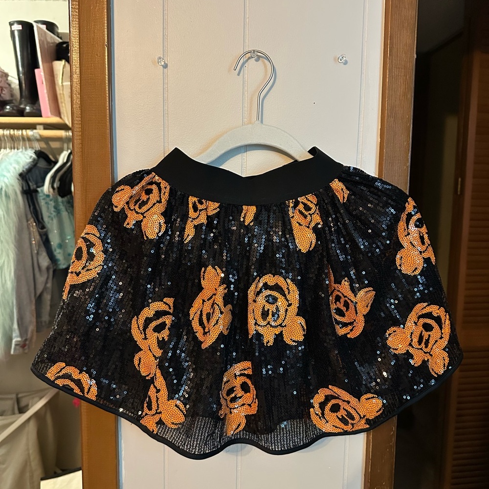 Disney Mickey Pumpkin Sequin Skirt